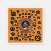 Serviette En Papier Joyeux Halloween - Zombie (Devant)