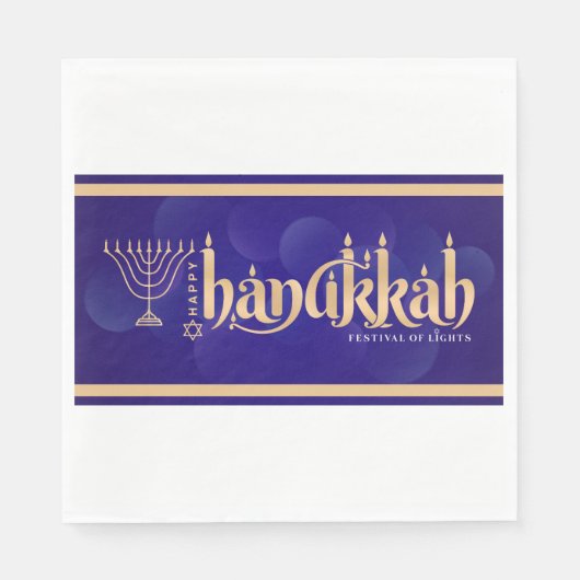 Serviette En Papier Joyeux Hanouka (Devant)
