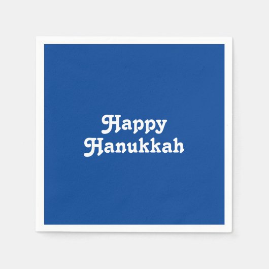 Serviette En Papier Joyeux Hanoukka bleu et blanc (Devant)