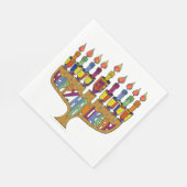 Serviette En Papier Joyeux Hanoukka Dreidel Menorah Papier serviettes (Coin)