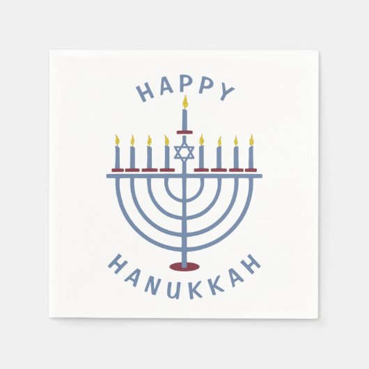 Serviette En Papier Joyeux Hanoukka Menorah Party Paper (Devant)