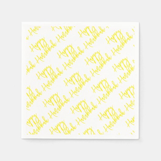 Serviette En Papier Joyeux Hanoukka moderne de vacances Typographie Ja (Devant)