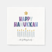 Serviette En Papier Joyeux Hanoukka Monogram Party Napkins (Devant)