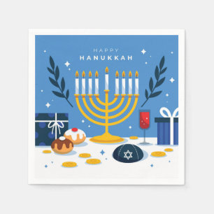 Serviette En Papier Joyeux Hanoukka Napkins