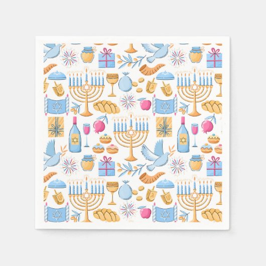 Serviette En Papier Joyeux Hanukkah (Devant)