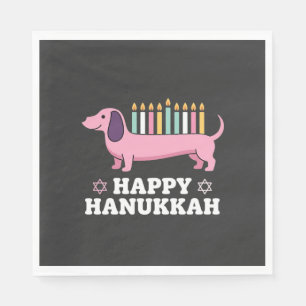 Serviette En Papier Joyeux Hanukkah chien teckel