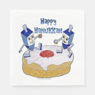 Serviette En Papier Joyeux Hanukkah Toupies Dansantes Serviettes en Pa