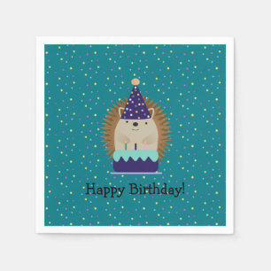 Serviette En Papier Joyeux Hérisson de fête d'anniversaire