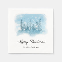 Joyeux hiver neige Papier de Noël Napkins