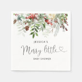 Serviette En Papier Joyeux hiver Petites serviettes de baby shower (Devant)