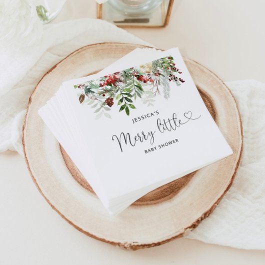 Serviette En Papier Joyeux hiver Petites serviettes de baby shower