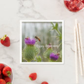 Serviette En Papier Joyeux Hogmanay Party Scottish Thistle Honey Bees (En situation)