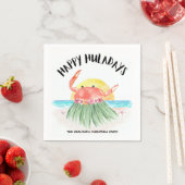 Serviette En Papier Joyeux Huladays Crabe Plage tropicale Noël (En situation)