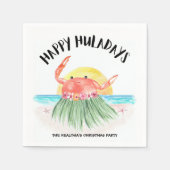 Serviette En Papier Joyeux Huladays Crabe Plage tropicale Noël (Devant)