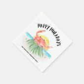 Serviette En Papier Joyeux Huladays Crabe Plage tropicale Noël (Coin)