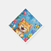 Serviette En Papier Joyeux jardin Kitty (Coin)