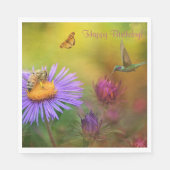 Serviette En Papier Joyeux Jardin Rêvé Anniversaire (Devant)