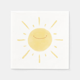 Serviette En Papier Joyeux Jaune Sun Parti neutre de genre