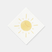 Serviette En Papier Joyeux Jaune Sun Parti neutre de genre (Coin)