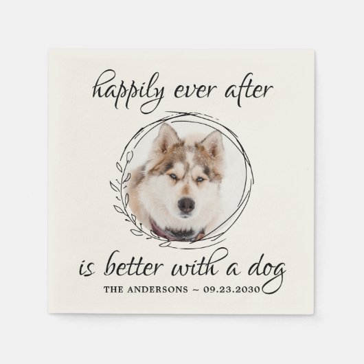 Serviette En Papier Joyeux Jour après Elegant Chien Photo Animaux Mari (Devant)