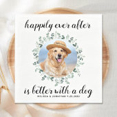 Serviette En Papier Joyeux Jour après verdure Pet Photo Chien Mariage