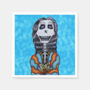 Serviette En Papier Joyeux Jour coloré du squelette mort