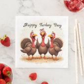 Serviette En Papier Joyeux jour de dinde (En situation)