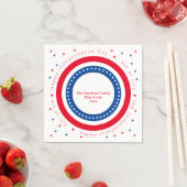Serviette En Papier Joyeux Jour de l'Indépendance Rouge Blanc Bleu Éto (En situation)