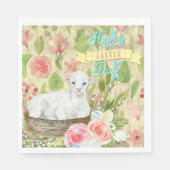 Serviette En Papier Joyeux Jour de Pâques avec agneau (Devant)