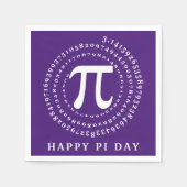 Serviette En Papier Joyeux Jour Pi 3.14 Numéro Spiral Violet (Devant)