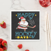 Serviette En Papier Joyeux Jours de hockey Noël Père Noël (En situation)