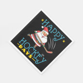 Serviette En Papier Joyeux Jours de hockey Noël Père Noël (Coin)