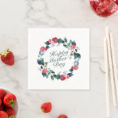 Serviette En Papier Joyeux Joyeux Fête des Mères Fleur Wreath | Napkin (En situation)