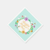 Serviette En Papier Joyeux Joyeux Fête des Mères Fleur Wreath | Napkin (Coin)