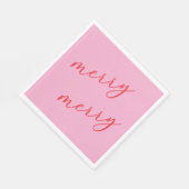 Serviette En Papier Joyeux Joyeux Jeu élégant Script Noël Fête (Coin)