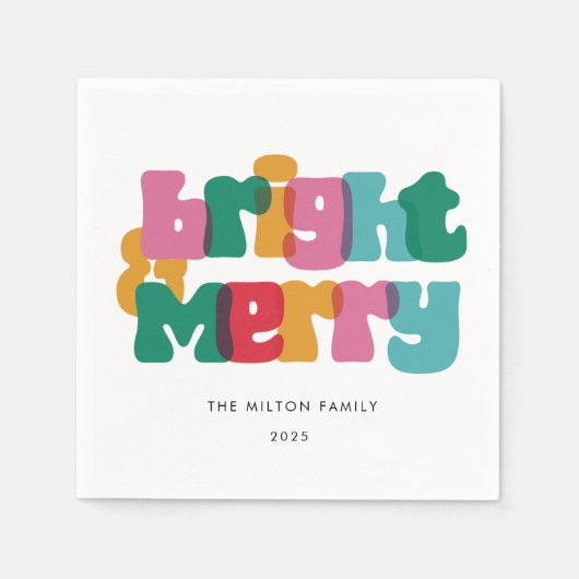 Serviette En Papier Joyeux Joyeux Joyeux Jour férié (Devant)