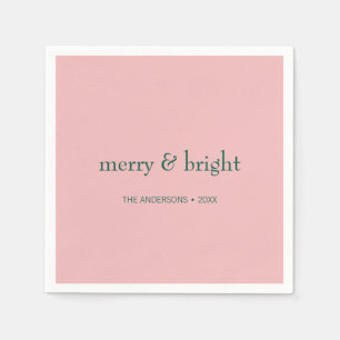 Serviette En Papier Joyeux & Joyeux Noël Pink Vert