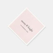 Serviette En Papier Joyeux & Joyeux Noël rose vif (Coin)