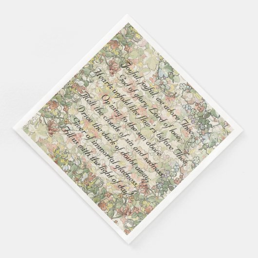 Serviette En Papier Joyeux Joyful Hymn Mucha Fleurs Art Nouveau (Coin)