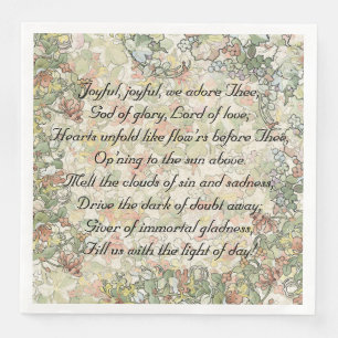 Serviette En Papier Joyeux Joyful Hymn Mucha Fleurs Art Nouveau