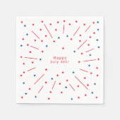 Serviette En Papier Joyeux Juillet 4 Feu d'artifice et étoiles (Devant)