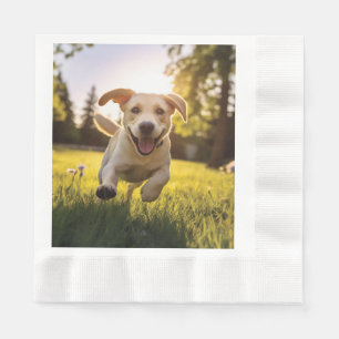 Serviette En Papier Joyeux Labrador Puppy Running