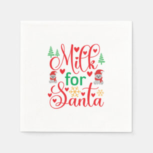 Serviette En Papier Joyeux Lait De Noël Pour Père Noël