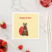 Serviette En Papier Joyeux lapin au chocolat de Pâques (En situation)