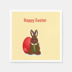 Serviette En Papier Joyeux lapin au chocolat de Pâques