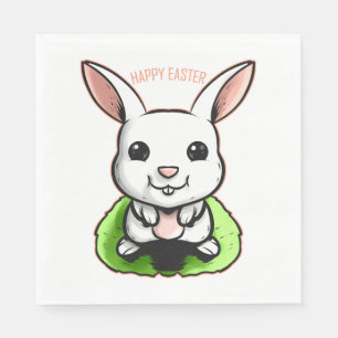 Serviette En Papier Joyeux Lapin De Pâques À Pâques