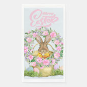 Serviette En Papier Joyeux lapin de Pâques dans un seau (Devant)