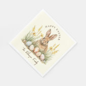 Serviette En Papier Joyeux lapin de printemps de Pâques mignon (Coin)