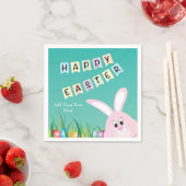 Serviette En Papier Joyeux lapin et oeufs mignons de Pâques (En situation)