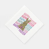 Serviette En Papier Joyeux lapin léopard de Pâques Super mignon lapin (Coin)
